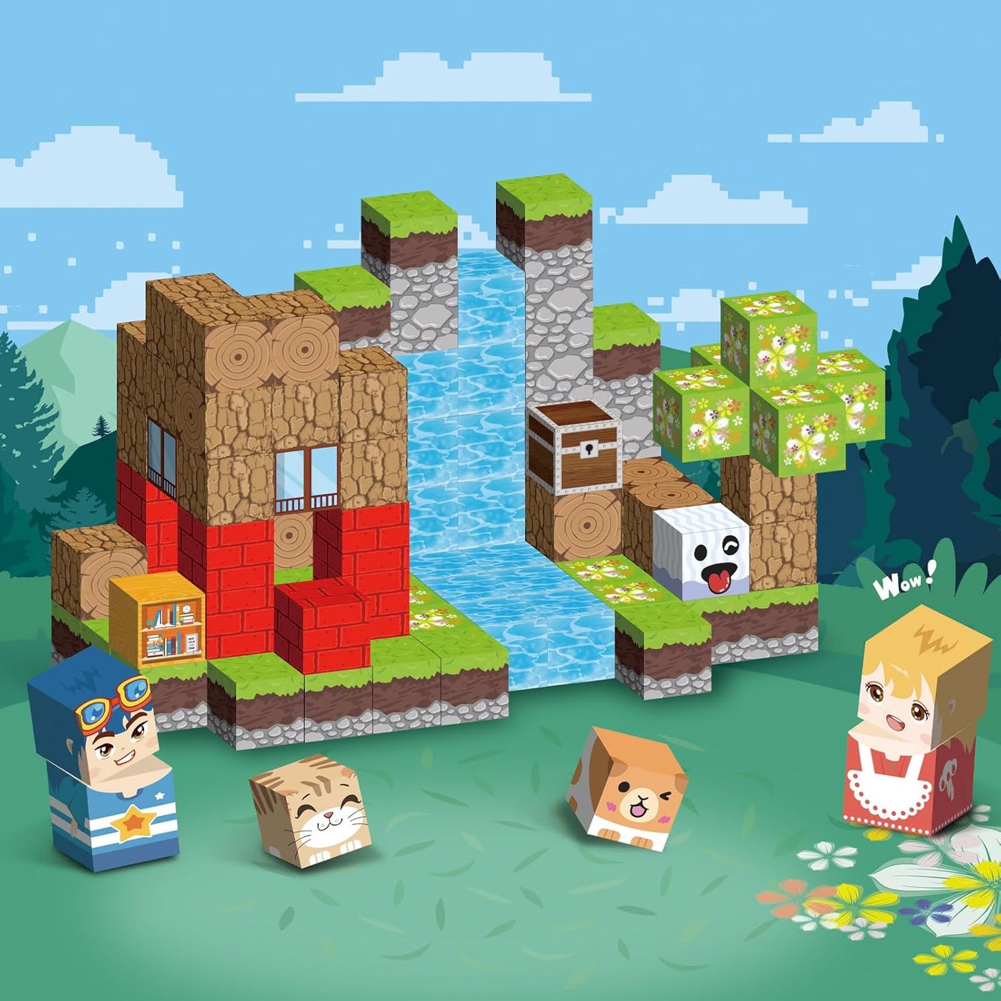 Minecraft Learning Magnetic building blocks