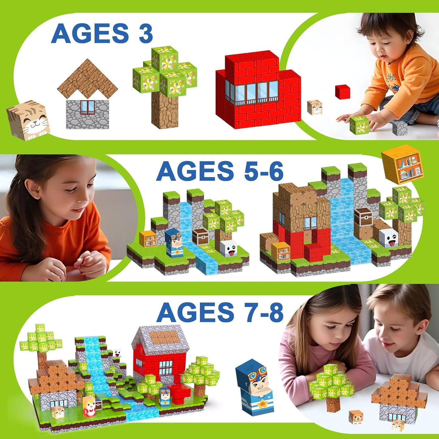 Minecraft Learning Magnetic building blocks